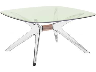 Kartell Blast 31" Square Green Crystal Bronze Coffee Table KAR4095G5