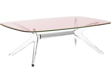 Kartell Blast 51" Rectangular Pink Crystal Chrome Coffee Table KAR4096C2