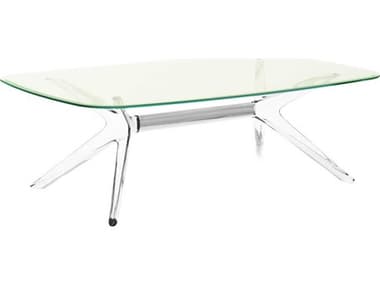 Kartell Blast 51" Rectangular Green Crystal Chrome Coffee Table KAR4096C5