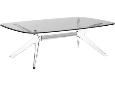 Kartell Blast 51" Rectangular Smoke Crystal Chrome Coffee Table KAR4096C6