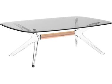 Kartell Blast 51" Rectangular Smoke Bronze Chrome Coffee Table KAR4096G6