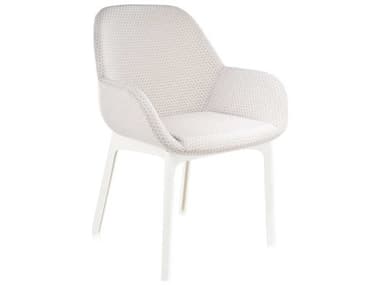 Kartell Clap Beige Fabric Upholstered Arm Dining Chair KAR4182B5