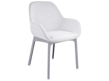 Kartell Clap Gray Fabric Upholstered Arm Dining Chair KAR4182G3