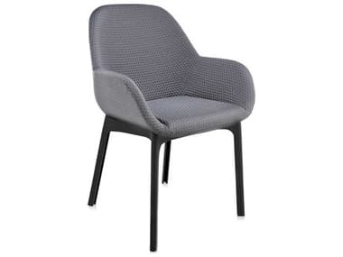 Kartell Clap Black Fabric Upholstered Arm Dining Chair KAR4182N2