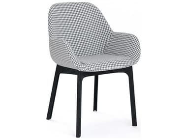 Kartell Clap Black Fabric Upholstered Arm Dining Chair KAR4182NF