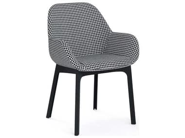 Kartell Clap Black Fabric Upholstered Arm Dining Chair KAR4182NH