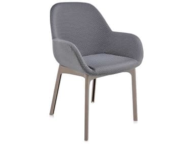 Kartell Clap Black Fabric Upholstered Arm Dining Chair KAR4182T2