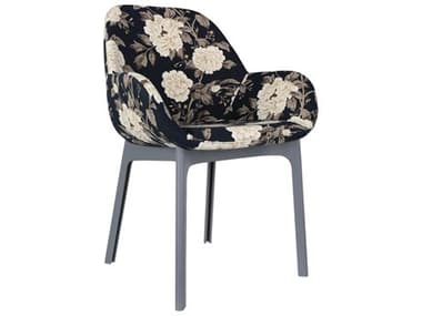 Kartell Clap Black Fabric Upholstered Arm Dining Chair KAR4184GI