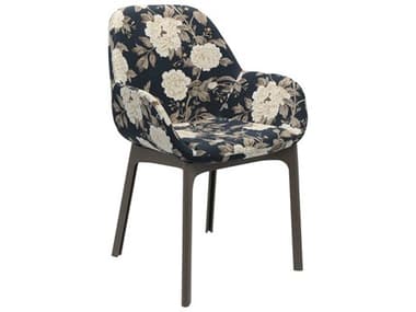 Kartell Clap Black Fabric Upholstered Arm Dining Chair KAR4184TI