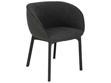 Kartell Charla Black Fabric Upholstered Arm Dining Chair KAR4215N6