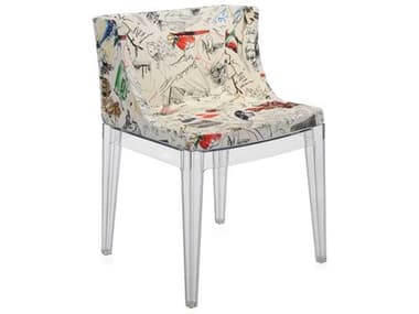 Kartell Mademoiselle Clear Fabric Upholstered Side Dining Chair KAR4895FM