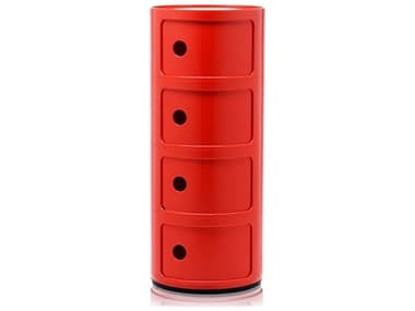 Kartell Componibili Red Four-Drawer File Cabinet KAR498510