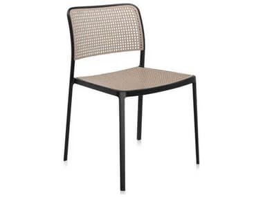 Kartell Audrey Armless Chair in Black Frame and Sand Seat Set of 2 KAR5875N4