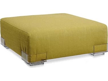 Kartell Plastics Duo 34" Green Fabric Upholstered Ottoman KAR709074