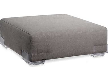 Kartell Plastics Duo 34" Gray Fabric Upholstered Ottoman KAR709075