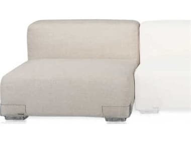 Kartell Plastics Duo 34.63" Duo Square Armless Seat with Nile Fabric in ecru KAR709271