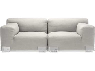 Kartell Plastics Duo 70" White Fabric Upholstered Loveseat KAR7094709670SET