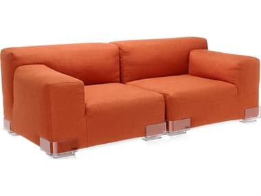 Kartell Plastics Duo 70" Orange Fabric Upholstered Loveseat KAR7094709673SET