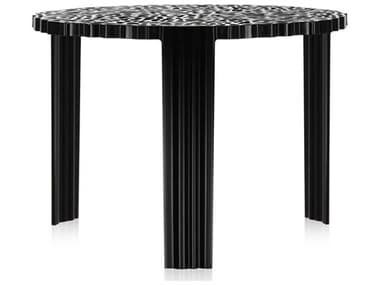 Kartell T-table 19" Round Plastic Black End Table KAR8501NE