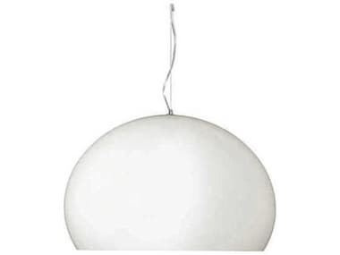 Kartell Small 15''W Fly Pendant Lamp in Matte White exterior and Black Interior KAR9069BB