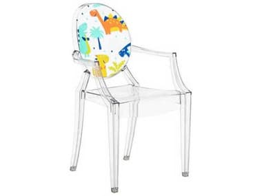 Kartell Lou Lou Ghost Child's Size Stackable Armchair in Crystal Dinosaur KARG285544