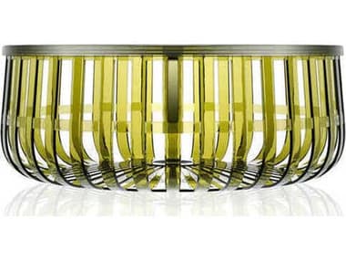 Kartell Panier 24" Storage Coffee Table in Green KARG8860X5