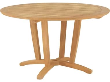 Kingsley Bate Amalfi Teak 50" Wide Round Dining Table with Umbrella Hole KBAM50