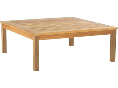 Kingsley Bate Classic Teak 43.5" Wide Square Coffee Table with Umbrella Hole KBCL44