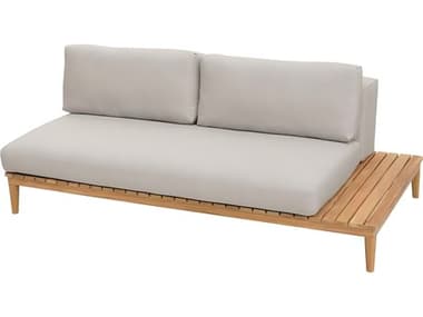 Kingsley Bate Lotus Teak Cushion Loveseat with Right Facing Table KBLO64