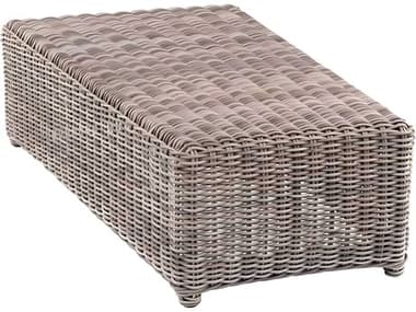 Kingsley Bate Sag Harbor Wicker 38"W x 21.5"D Rectangular Curved Wedge/Table KBSH21