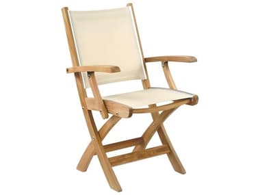 Kingsley Bate St. Tropez Teak Sling Dining Arm Chair KBST15