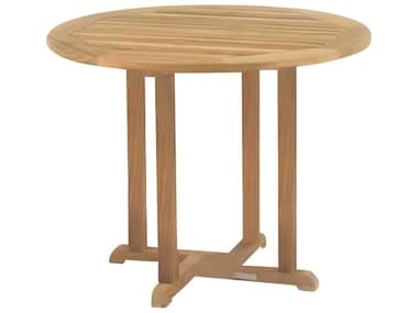 Kingsley Bate Essex Teak 36" Wide Round Dining Table with Umbrella Hole KBTR36