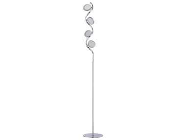 Kendal Milan 65" Tall Chrome Clear Mesh Glass LED Floor Lamp KENFL4092CH
