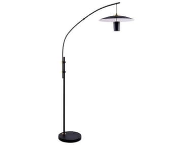 Kendal Sley 72" Tall Black Brass Floor Lamp KENFL6601BLKBRS