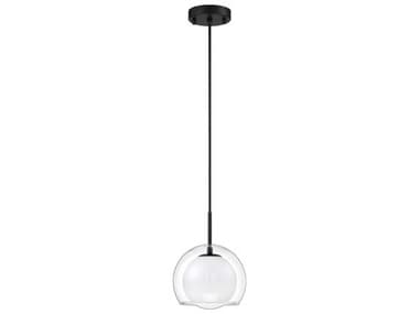 Kendal Sereno 8" 1-Light Black Glass Globe Mini Pendant KENPF147BLK
