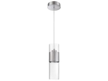 Kendal Lola 5" 1-Light Satin Nickel Glass LED Cylinder Mini Pendant KENPF571LPRSN