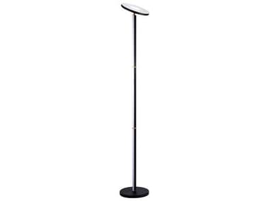 Kendal Plex 72" Tall Black Brass Floor Lamp KENTC5023BLKBRS