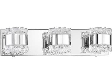 Kendal Bazil 20" Wide 3-Light Chrome Crystal Glass Vanity Light KENVF10003LCH