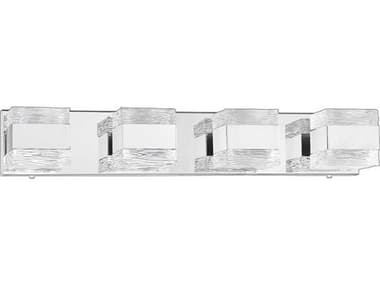 Kendal Cubix 28" Wide 4-Light Chrome Glass Vanity Light KENVF11004LCH