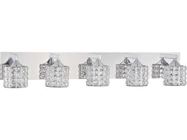 Kendal Lustra 36" Wide 5-Light Chrome Crystal Glass Vanity Light KENVF71005LCH