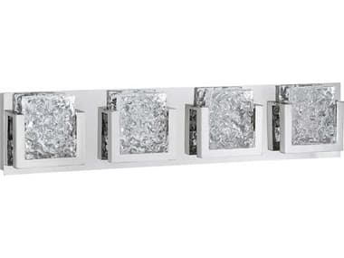 Kendal Ice-lava 31" Wide 4-Light Chrome Clear Glass LED Vanity Light KENVF92004LCH