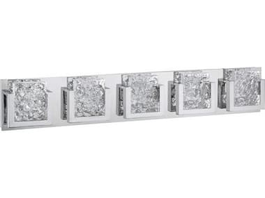 Kendal Ice-lava 39" Wide 5-Light Chrome Clear Glass LED Vanity Light KENVF92005LCH