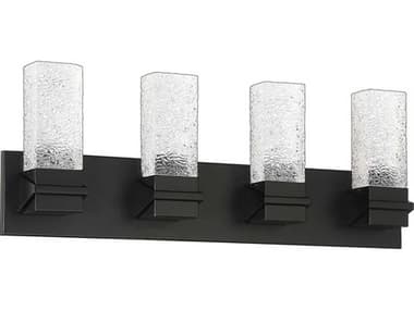 Kendal Ice 26" Wide 4-Light Black Glass LED Vanity Light KENVF96004LBLK