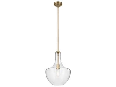 Kichler Everly 1-Light Natural Brass Bell Pendant KIC42046NBRCS