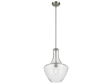 Kichler Everly 1-Light Brushed Nickel Bell Geometric Pendant KIC42046NI