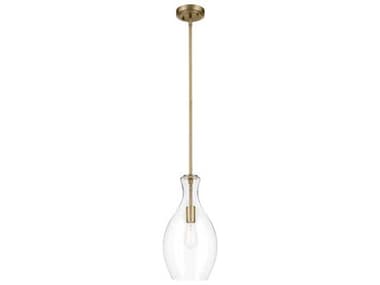 Kichler Everly 1-Light Natural Brass Bell Mini Pendant KIC42047NBRCS