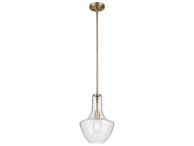 Kichler Everly 1-Light Natural Brass Bell Mini Pendant KIC42141NBRCS