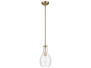 Kichler Everly 1-Light Natural Brass Bell Mini Pendant KIC42456NBRCS