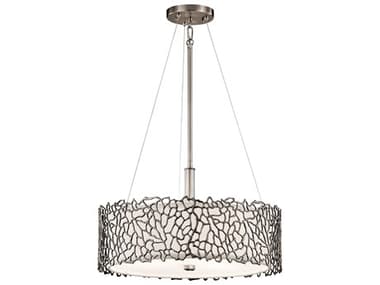 Kichler Silver Coral 3-Light Classic Pewter Drum Round Pendant KIC43346CLP