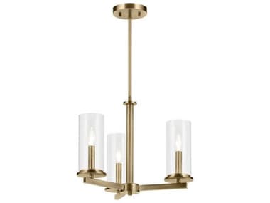 Kichler Crosby 3-Light Natural Brass Cylinder Pendant KIC43997NBR